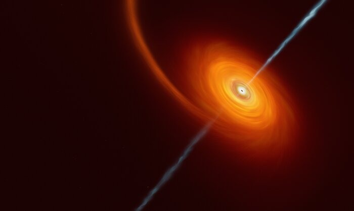 Verste detectie van een zwart gat dat een ster opslokt