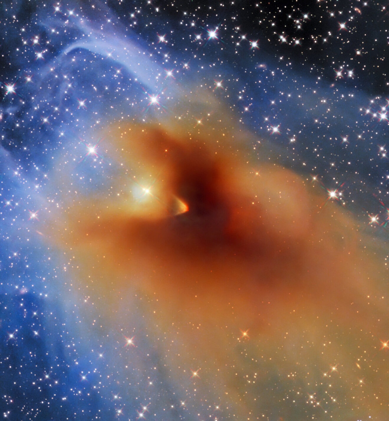 Hubble brengt een golvende kosmische wolk in beeld: CB 130-3