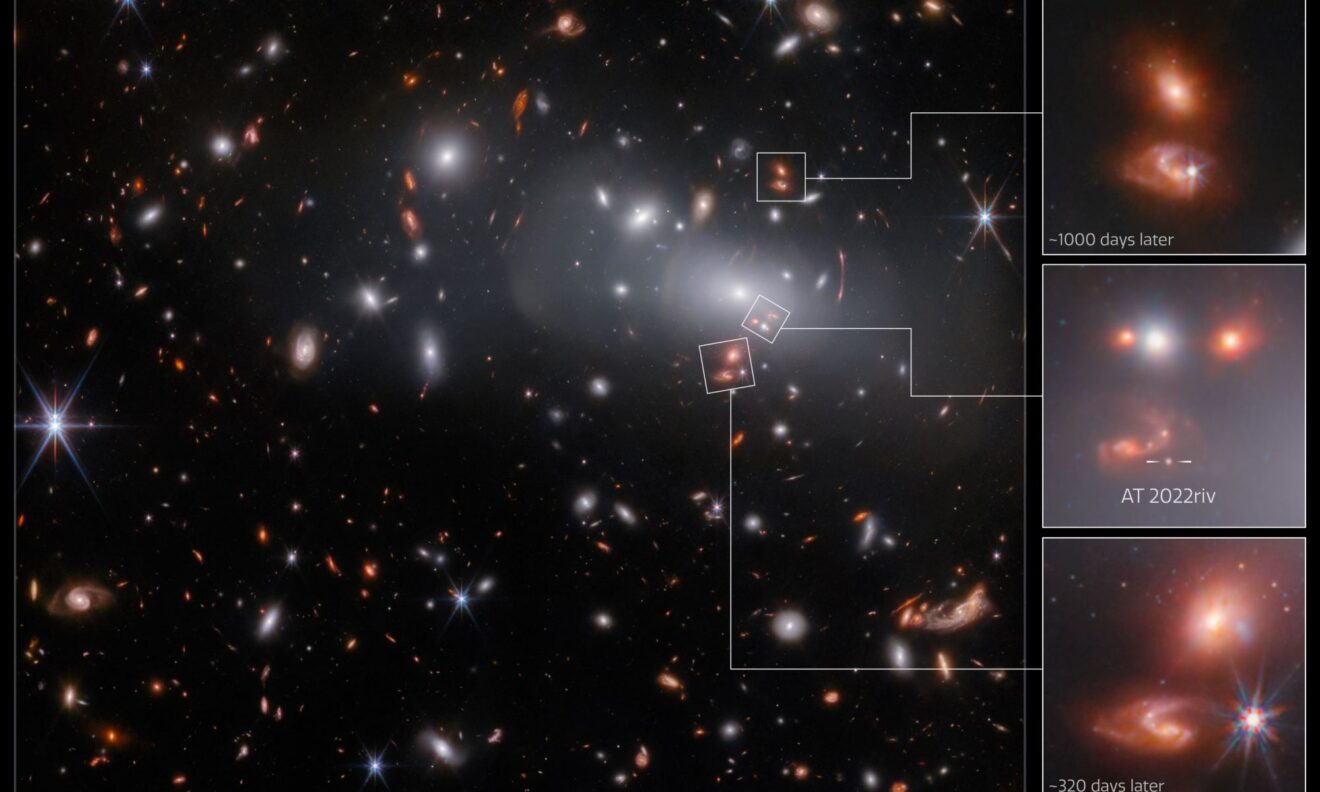 Webb én Hubble zien één en hetzelfde sterrenstelsel drie keer, inclusief supernova