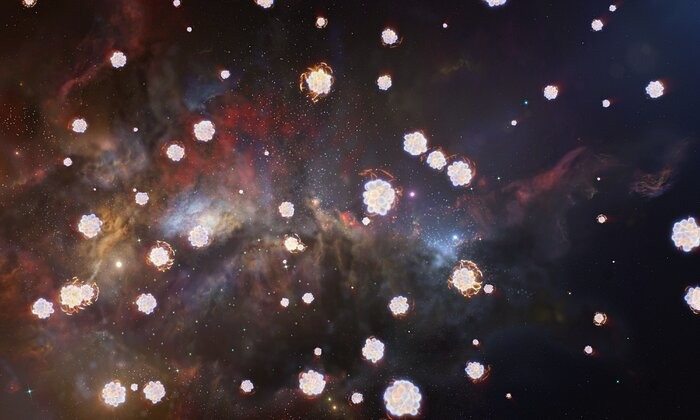 Astronomen ontdekken verre gaswolken met restanten van de eerste sterren