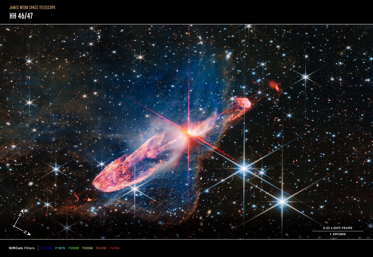 Webb legt twee zich actief vormende sterren in het infrarood vast