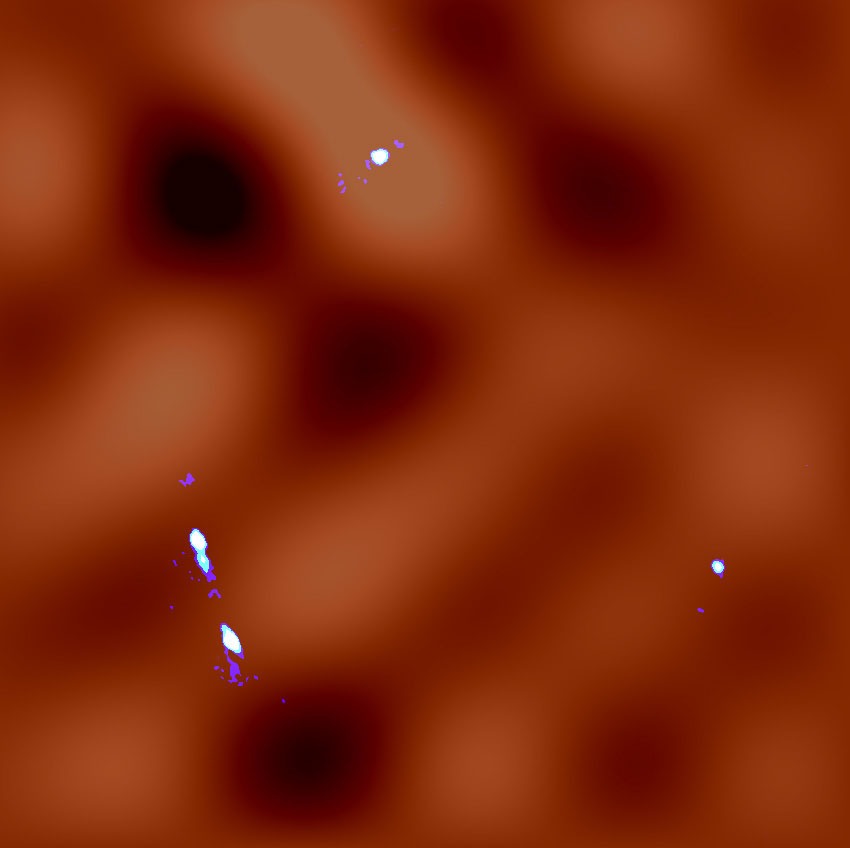 Verdeling donkere materie tot kleine schaal (∼30.000 lichtjaar) zichtbaar gemaakt