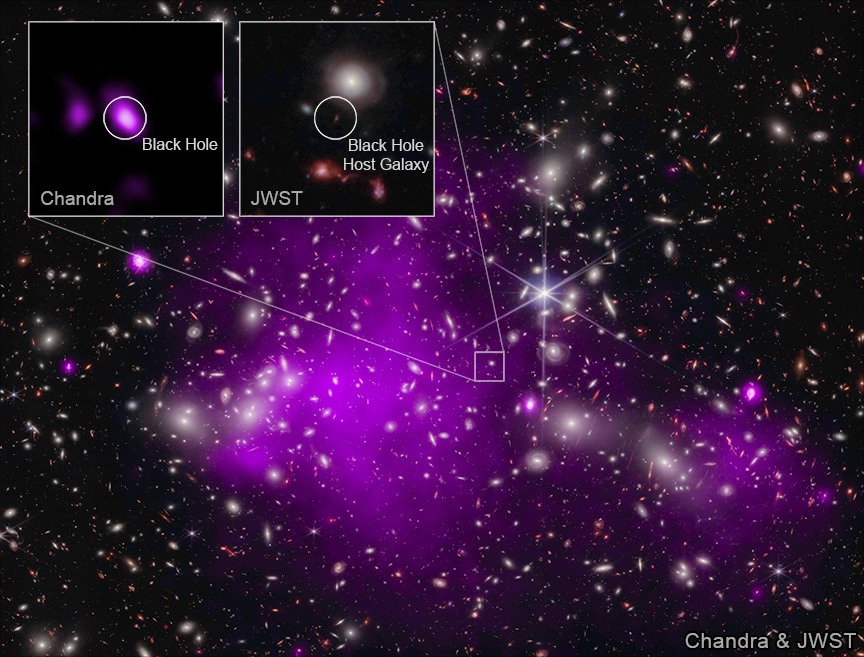 Webb en Chandra hebben het verst verwijderde superzware zwarte gat ooit ontdekt