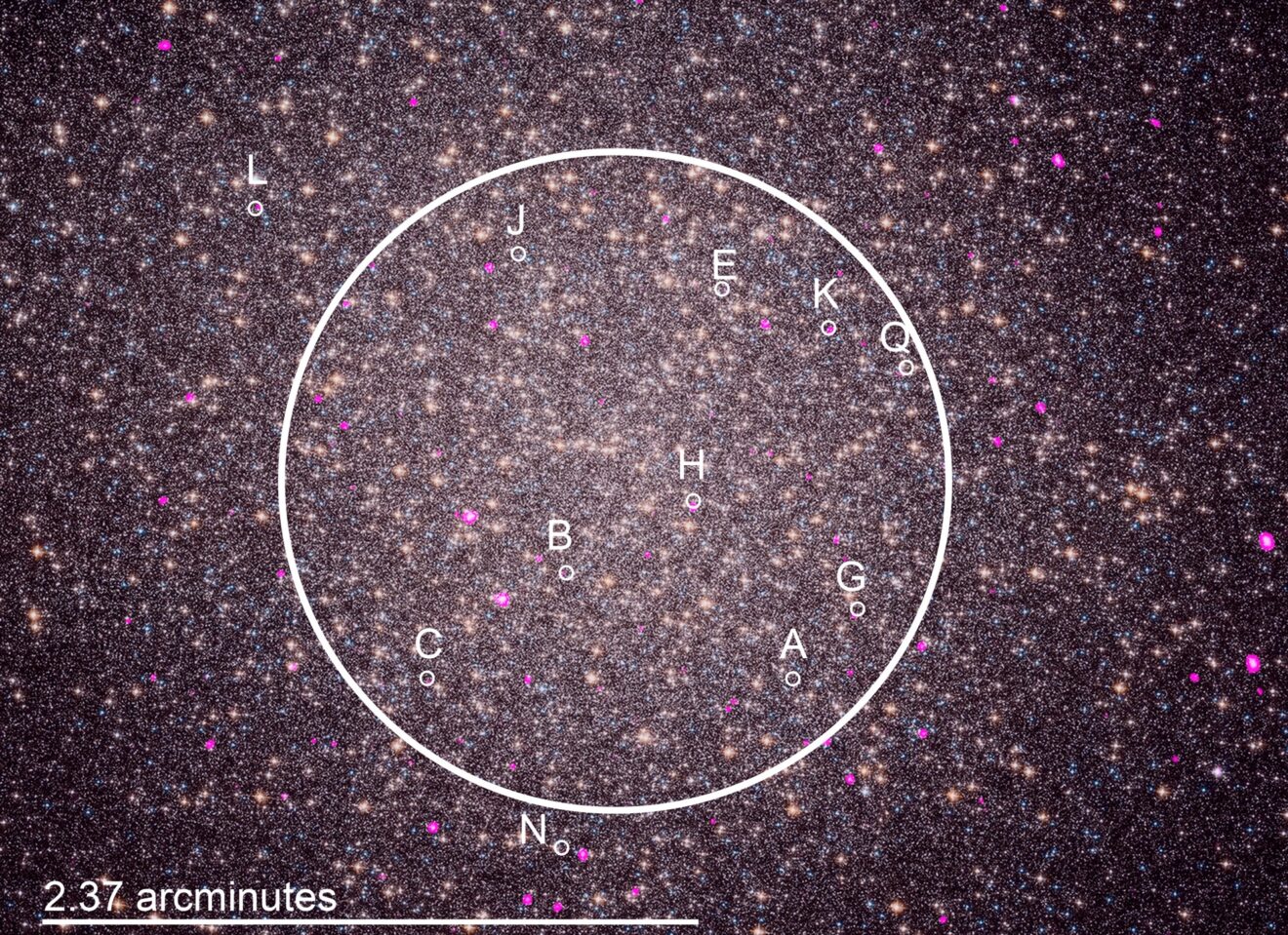 Chandra ziet 'spinpulsars' nabije sterren vernietigen in bolhoop Omega Centauri