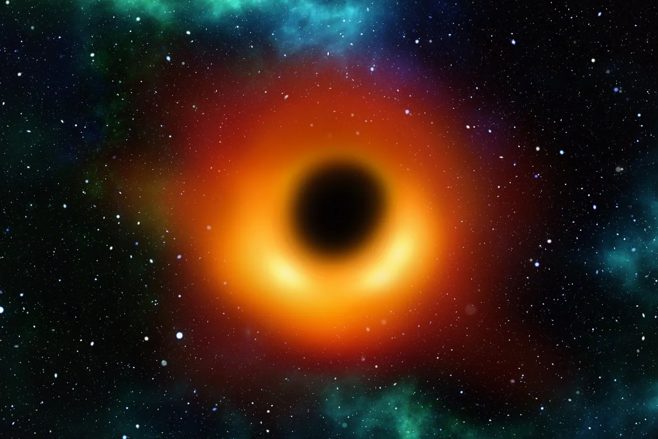 Extreem rood superzwaar zwart gat ontdekt dat groeit 'in de schaduw' in het vroege heelal