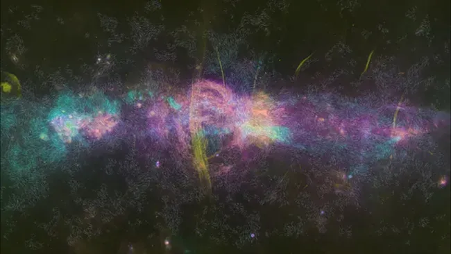 Astronomen tonen fraaie nieuwe kaart magneetveld van het hart van de Melkweg