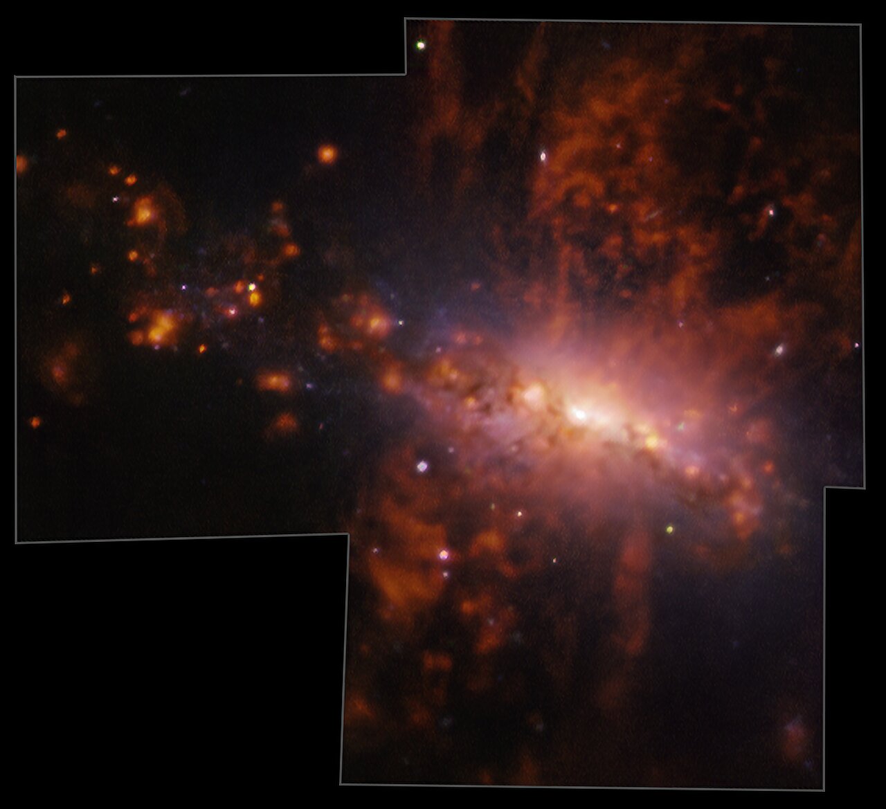 'Vervuiling' als gevolg van een enorme explosie in NGC 4383 in beeld gebracht