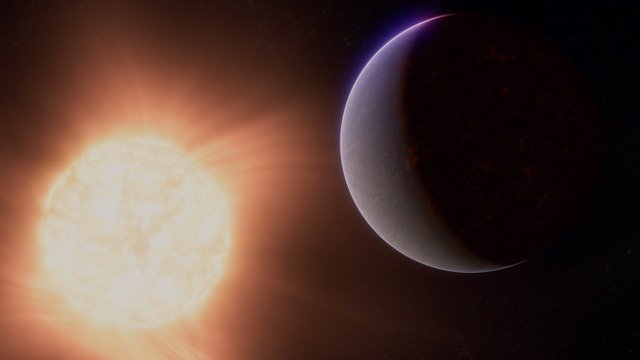 Webb-data wijzen op mogelijke atmosfeer rond rotsachtige exoplaneet